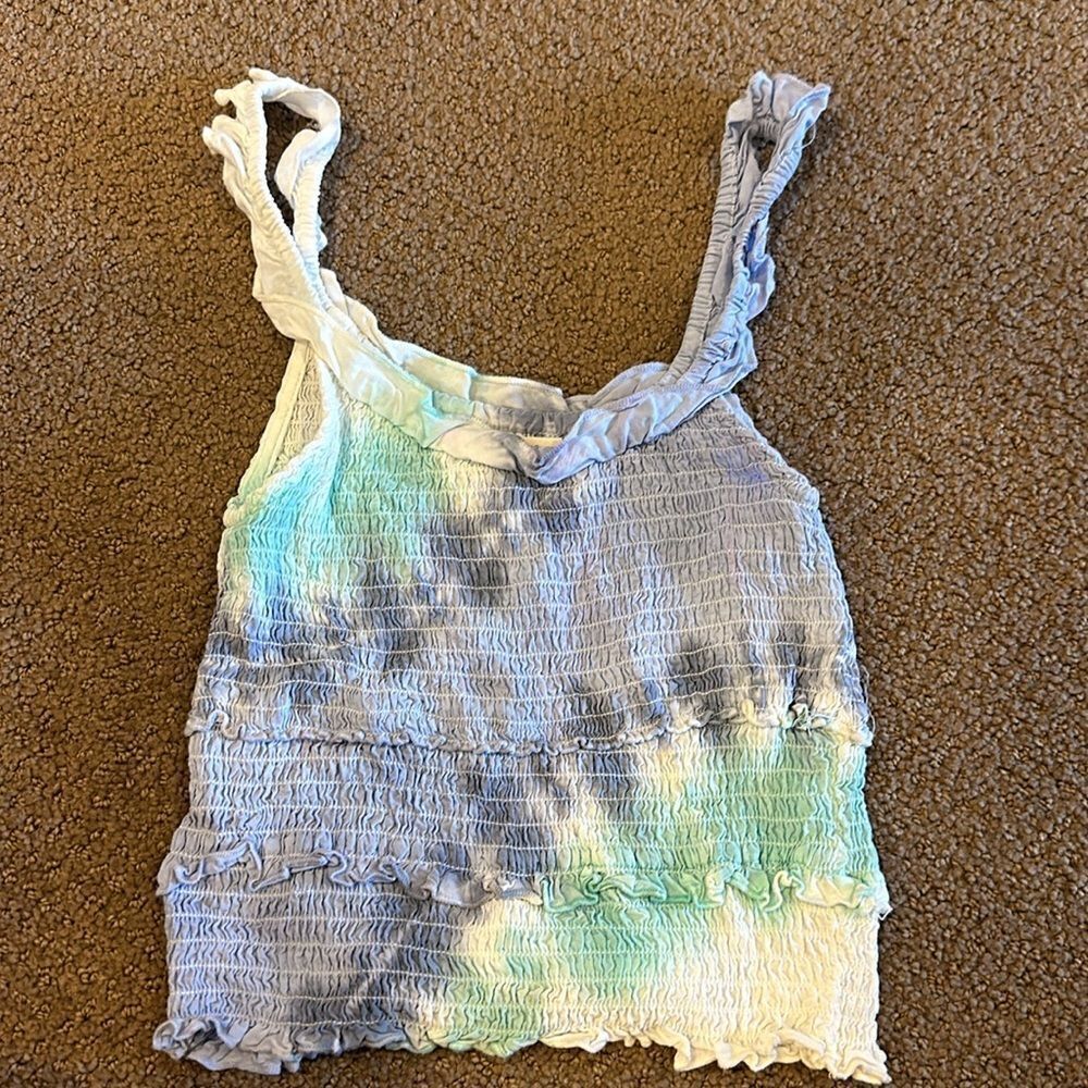 Vintage Havana Girls Purple, Aqua & White Tank Top & Ruffle Shorts Matching Set - Picture 2 of 8